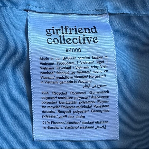 Girlfriend Collective Blue Front/Back Seam Blue Soft Leggings PP - Picture 5 of 5